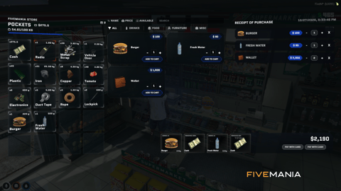 FIVEM Ox Inventory + Ox Lib Redesign | Modern Inventory UI | Crafting System | Store Interface | Hotbar | Add-On | Optimized | Fivem Ready | High Quality, image 16