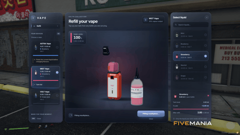 FIVEM Cloud Nine Vapes Script | Realistic Vaping System | Custom UI | Vape Shop | Refillable E-Liquids | Add-On | Optimized | Fivem Ready | High Quality, image 23