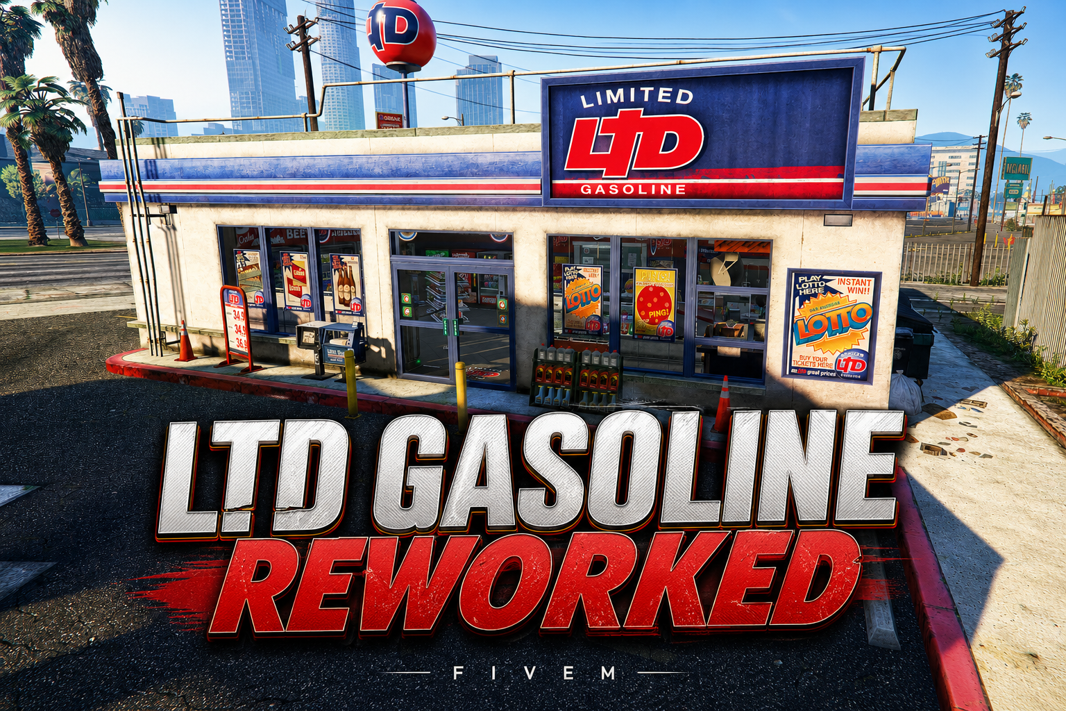 FIVEM Ltd Gasoline Reworked | Lore-Friendly Gas Station MLO | Interior & Exterior | Custom Props | Fast Food Counter | Add-On | Optimized | Fivem Ready | High Quality
