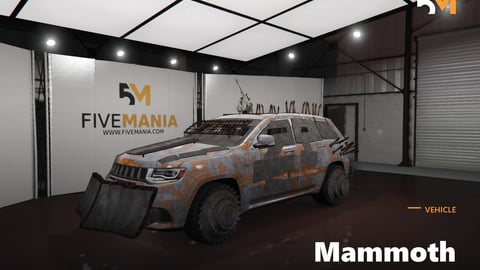 FIVEM Mammoth | Armored Post-Apocalyptic SUV [Unbadged] Add-On | Custom Armor | Spikes & Plow | Mounted Weapon | Off-Road Ready | Add-On | Optimized | Fivem Ready | High Quality cover