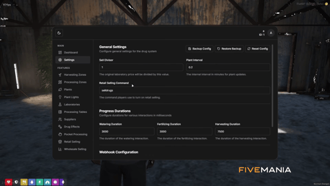 FIVEM Drugs Creator | Advanced Drug Crafting & Distribution Script | Custom Processing Zones | Harvesting & Planting | Wholesale & Retail Selling | Multiple Drug Types | Add-On | Optimized | Fivem Ready | High Quality, image 4