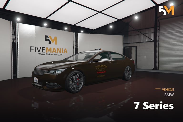 FIVEM BMW 7 Series, Lore Friendly Taxi Sedan Add-On