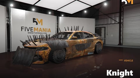 FIVEM Knight | Armored Battle Car [Unbadged] Add-On | Spiked Armor | Rusty Texture | Off-Road Wheels | Add-On | Optimized | Fivem Ready | High Quality cover