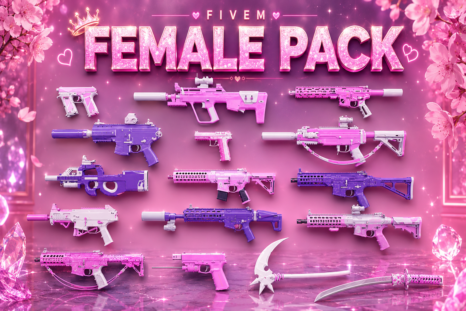 FiveM Female Weapon Pack [11 Weapons + 2 Melee] Add-On