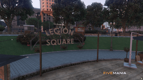 FIVEM Legion Square V4 | Revitalized Public Space MLO | Amphitheater | Seating Areas | Food Stalls | Water Features | Add-On | Optimized | Fivem Ready | High Quality — image 9