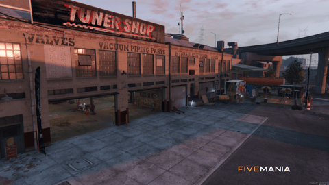 FIVEM Tuner Shop | Custom Mechanic Shop MLO | Interior & Exterior | Bar & Basketball Court | Car Lifts | Add-On | Optimized | Fivem Ready | High Quality — image 3