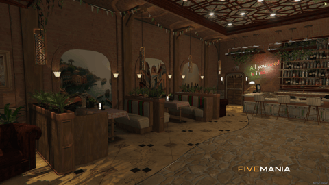 FIVEM Al Dentes Restaurant | Authentic Italian Dining MLO | Interior & Exterior | Rooftop Terrace | Full Kitchen | Bar Area | Add-On | Optimized | Fivem Ready | High Quality — image 5
