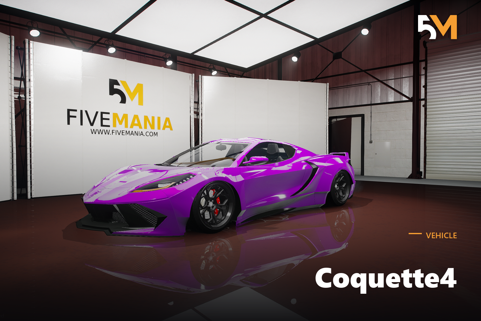 FIVEM Coquette4 | Realistic Sports Car Add-On | Custom Body Kit | Custom Wheels | Add-On | Optimized | Fivem Ready | High Quality