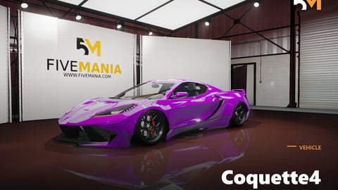 FIVEM Coquette4 | Realistic Sports Car Add-On | Custom Body Kit | Custom Wheels | Add-On | Optimized | Fivem Ready | High Quality cover