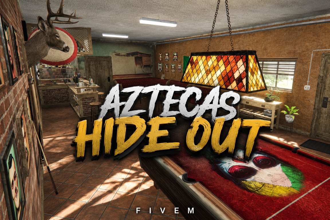 FIVEM Aztecas Hide Out | Custom Gang Hideout MLO | Interior & Exterior | Bar & Billiards | Office Space | Add-On | Optimized | Fivem Ready | High Quality