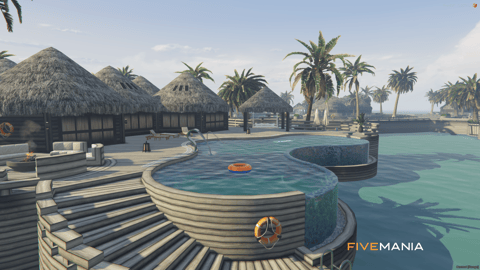 FIVEM Bungalow Village | Tropical Island Village MLO | Multiple Bungalows | Private Pools | Interior & Exterior | Add-On | Optimized | Fivem Ready | High Quality — image 7