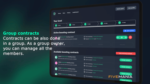 FIVEM Boosting Script | Advanced Crime System | Contracts | User Levels | UI & Leaderboard | Vehicle Tracking | Add-On | Optimized | Fivem Ready | High Quality, image 16