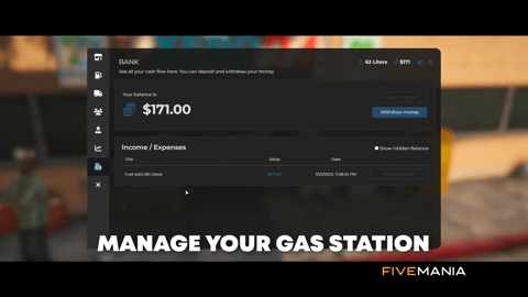 FIVEM Gas Station Ownership | Business Management Script | Ownership & Upgrades | Banking System | Custom UI | Add-On | Optimized | Fivem Ready | High Quality, image 20