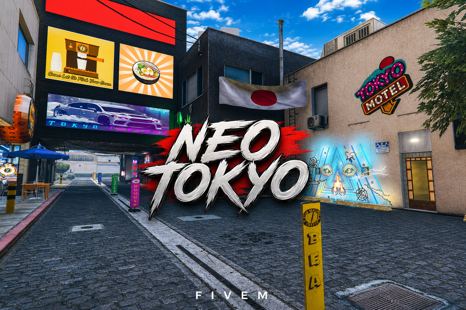 FIVEM Neo Tokyo | Futuristic City Map Expansion | Multiple MLOs | Custom Interiors | Neon Lighting | Exterior Map Edits | Add-On | Optimized | Fivem Ready | High Quality