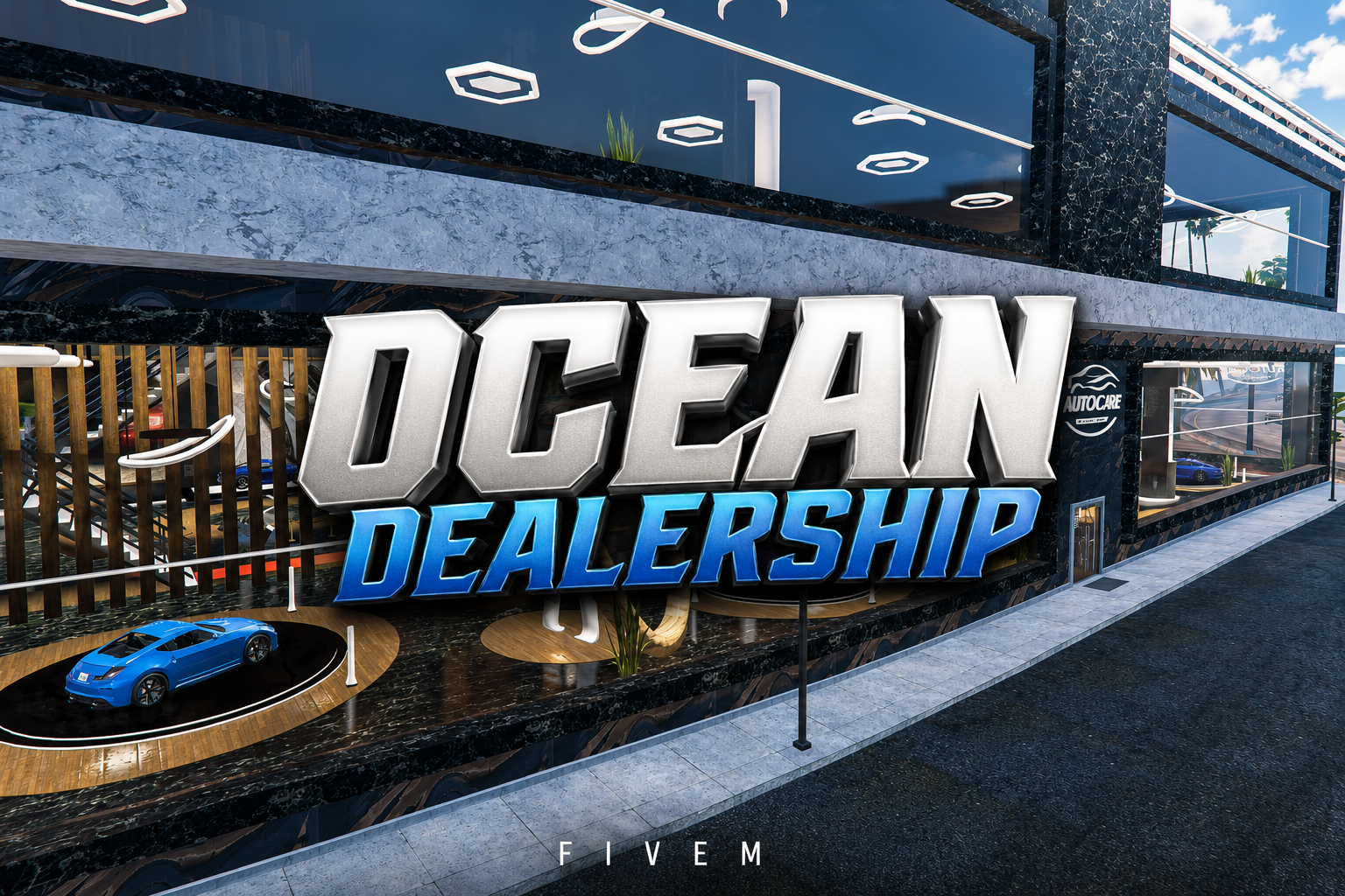 FIVEM Ocean Dealership | Luxury Car Dealership MLO | Interior & Exterior | Showrooms & Offices | Modern Design | Add-On | Optimized | Fivem Ready | High Quality