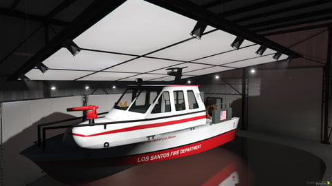 FIVEM Fire Department Patrol Boat | Lore Friendly Emergency Vessel | Working Water Cannon | Detailed Interior | Emergency Lights | Add-On | Optimized | Fivem Ready | High Quality, image 3