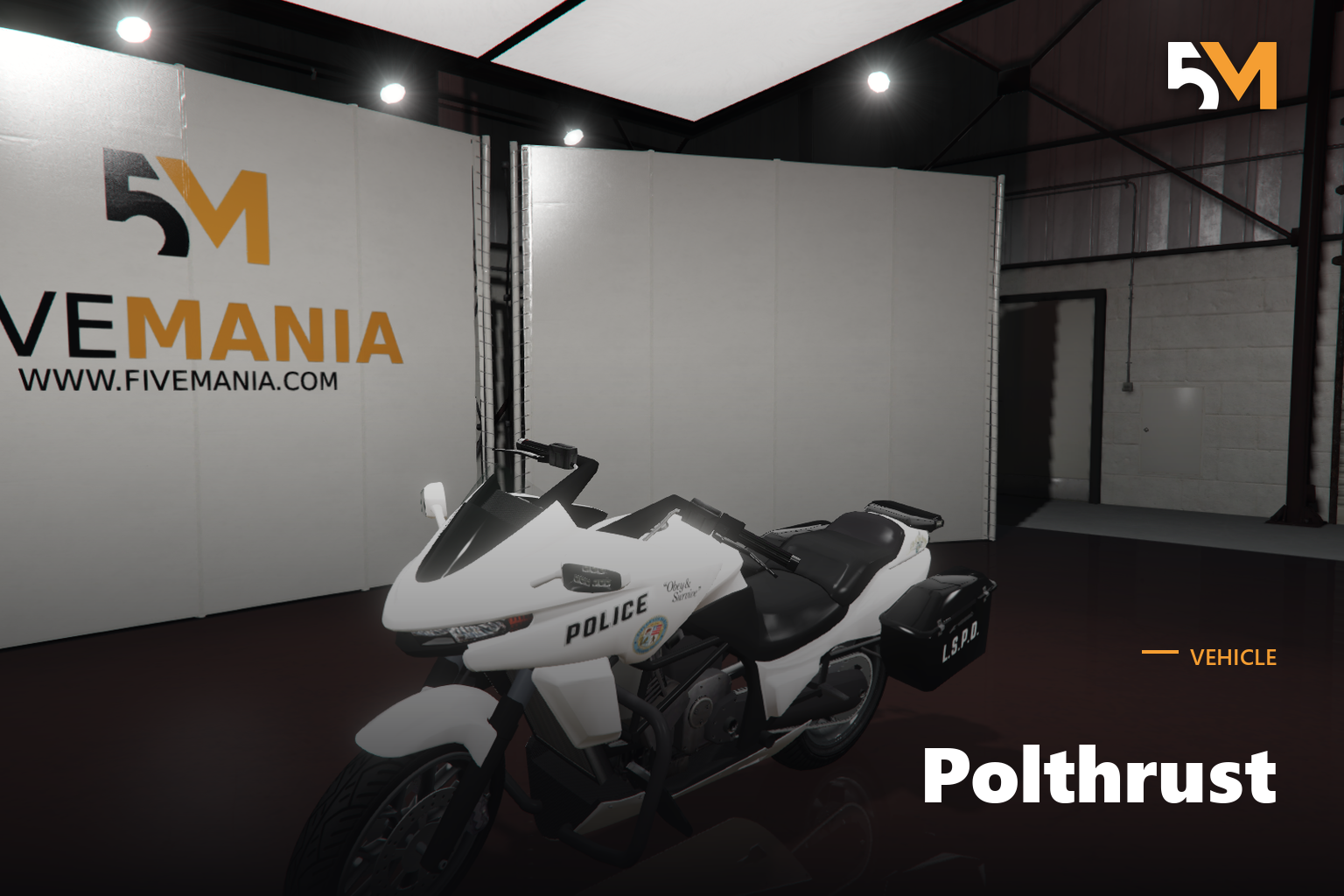 FIVEM Polthrust | Lore-Friendly Police Motorcycle Add-On | Saddlebags | Working Lights | Optimized | Fivem Ready | High Quality
