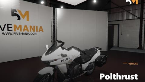 FIVEM Polthrust | Lore-Friendly Police Motorcycle Add-On | Saddlebags | Working Lights | Optimized | Fivem Ready | High Quality cover