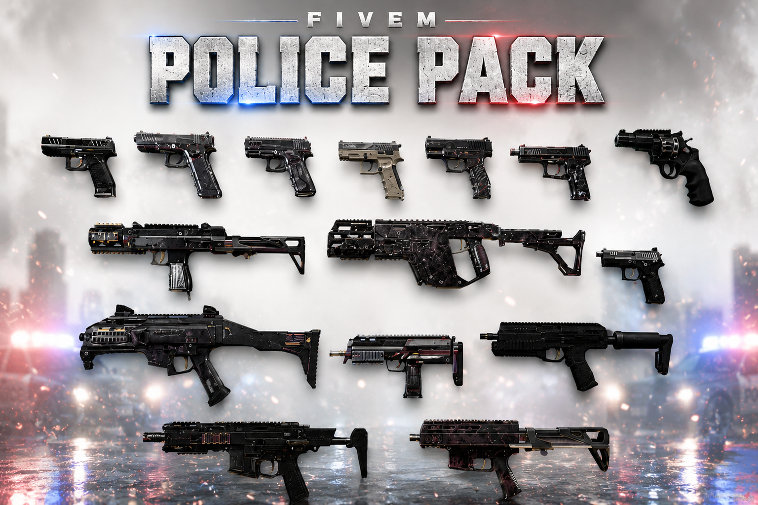 FiveM Police Weapon Pack [30 Weapons] Add-On