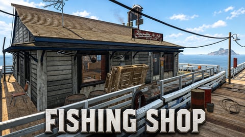 FIVEM Fishing Shop | Rustic Waterfront MLO | Interior & Exterior | Fishing Gear | Cafe Area | Add-On | Optimized | Fivem Ready | High Quality cover