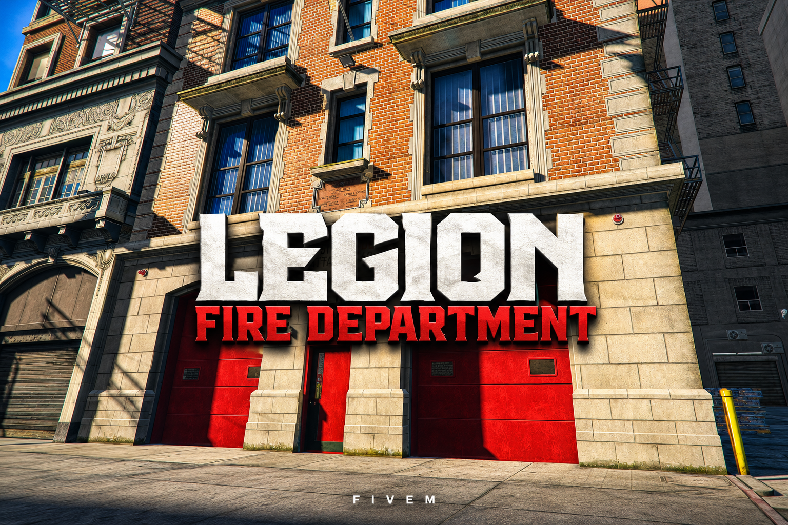 FIVEM Legion Fire Department | Detailed Fire Station MLO | Interior & Exterior | Fire Pole | Meeting Room | Offices | Add-On | Optimized | Fivem Ready | High Quality