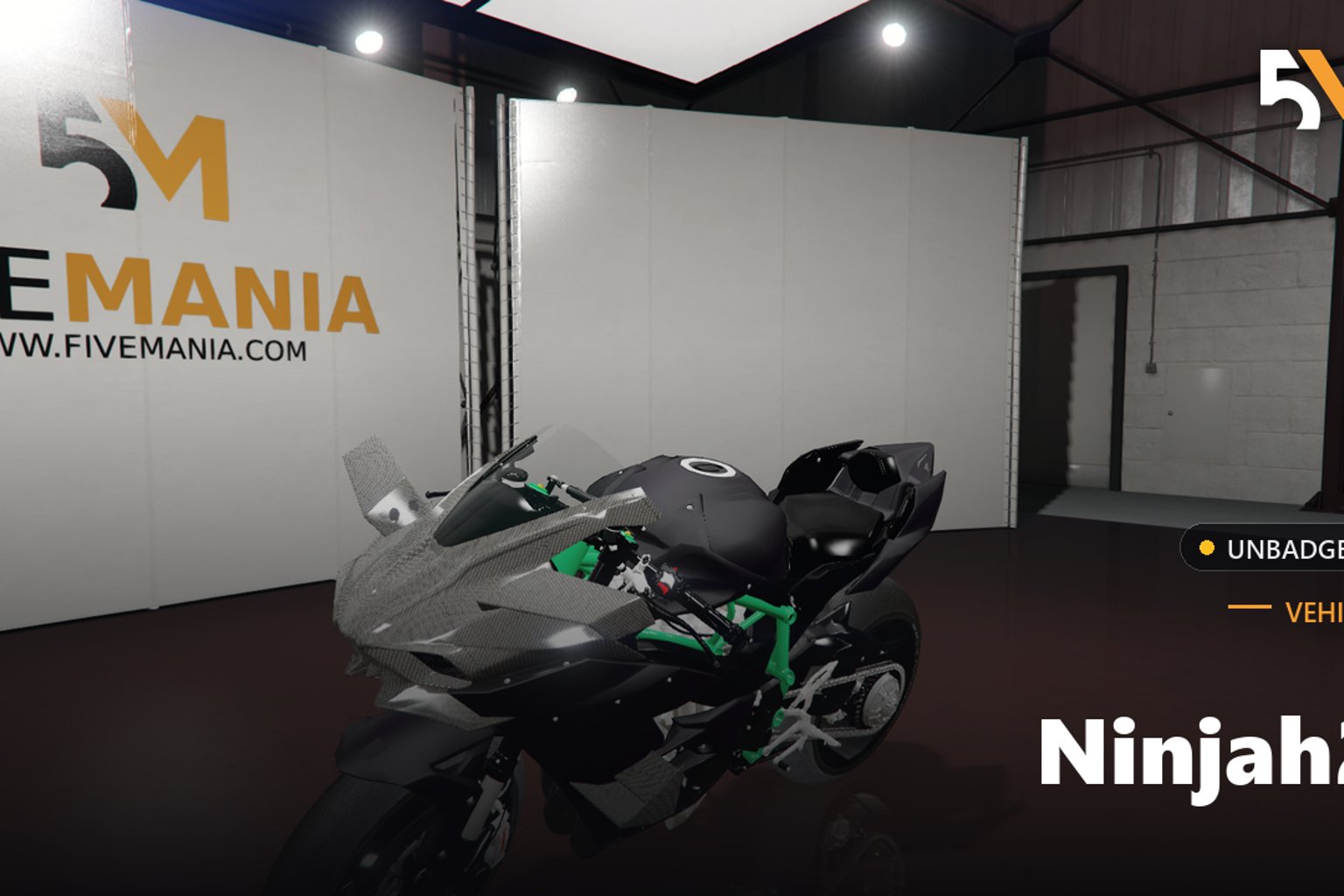 FIVEM Ninjah2 | Realistic Sports Bike [Unbadged] Add-On | Optimized | Fivem Ready | High Quality