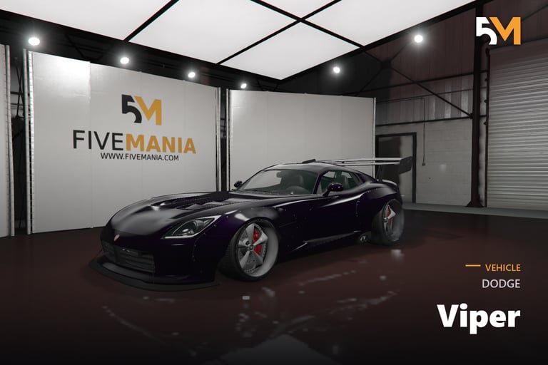 FIVEM Dodge Viper, Widebody Sports Car [Badged] Add-On