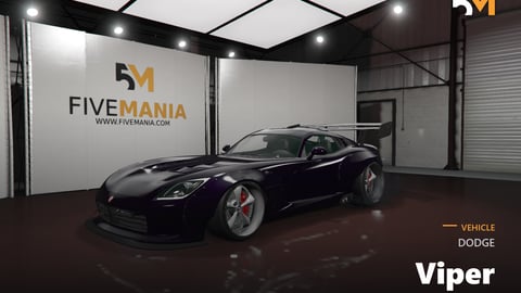 FIVEM Dodge Viper | Widebody Sports Car [Badged] Add-On | Custom Wheels | Large Spoiler | Working Lights | Optimized | Fivem Ready | High Quality cover