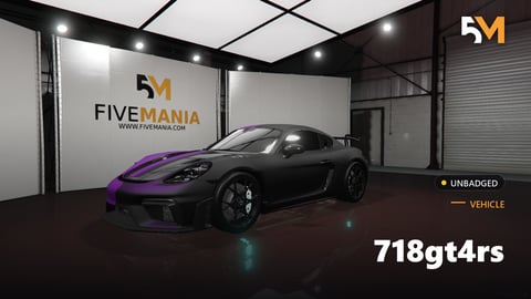 FIVEM 718gt4rs | Realistic Sports Car [Unbadged] Add-On | Optimized | Fivem Ready | High Quality | Liveries cover