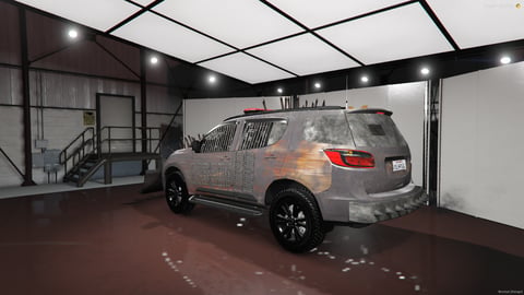 FIVEM Rotaeasy | Armored Survival SUV [Unbadged] Add-On | Spikes & Plow | Barred Windows | Weathered Texture | Working Lights | Optimized | Fivem Ready | High Quality, image 9