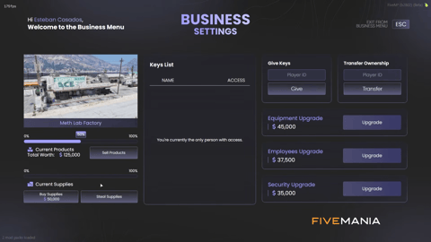 FIVEM Illegal Business | Advanced Crime & Business Management System | Multiple Business Types | Upgrades & Ownership | UI & MLO Integration | Add-On | Optimized | Fivem Ready | High Quality, image 17