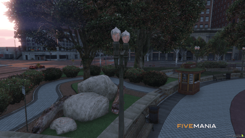 FIVEM Legion Square V4 | Revitalized Public Space MLO | Amphitheater | Seating Areas | Food Stalls | Water Features | Add-On | Optimized | Fivem Ready | High Quality — image 7