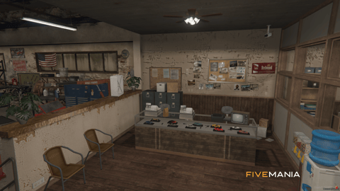 FIVEM Larry's Mechanic | Desert Mechanic Shop MLO | Interior & Exterior | Waiting Area | Office Space | Garage Bays | Add-On | Optimized | Fivem Ready | High Quality — image 8