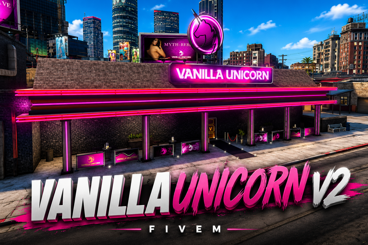 FIVEM Vanilla Unicorn V2 | Iconic Nightclub MLO | Interior & Exterior | Custom Props | Optimized Lighting | Add-On | Optimized | Fivem Ready | High Quality
