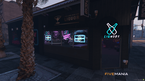 FIVEM Liquors Bar | Vibrant Bar MLO | Interior & Exterior | Custom Props | Neon Lighting | Add-On | Optimized | Fivem Ready | High Quality — image 3