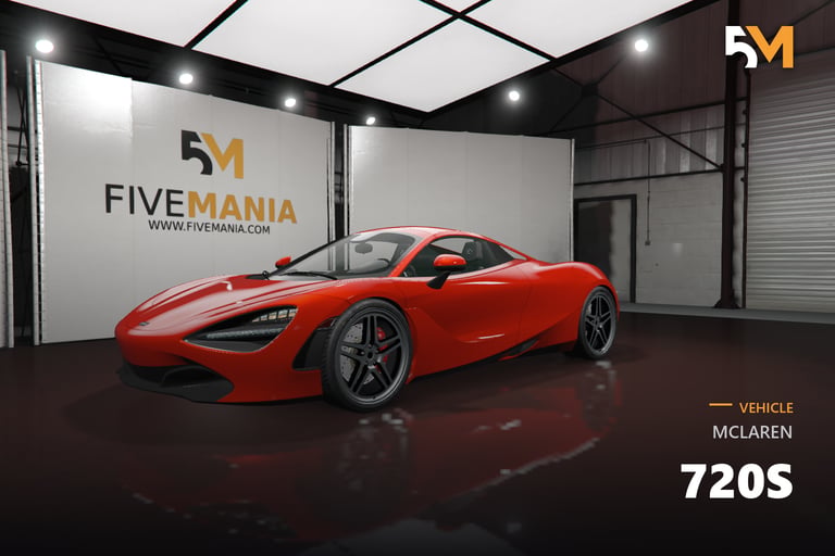 FIVEM McLaren 720S, Realistic Supercar [Unbadged] Add-On
