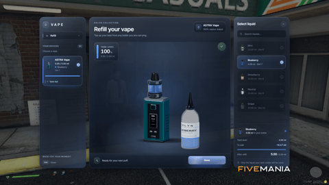 FIVEM Cloud Nine Vapes Script | Realistic Vaping System | Custom UI | Vape Shop | Refillable E-Liquids | Add-On | Optimized | Fivem Ready | High Quality, image 14