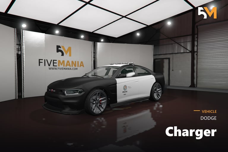 FIVEM Dodge Charger, Lore Friendly Police Patrol Car