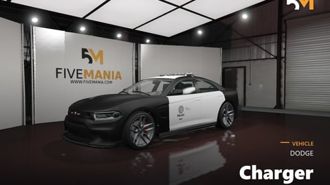 FIVEM Dodge Charger | Lore Friendly Police Patrol Car | Working Emergency Lights | Detailed Interior | Liveries | Add-On | Optimized | Fivem Ready | High Quality cover