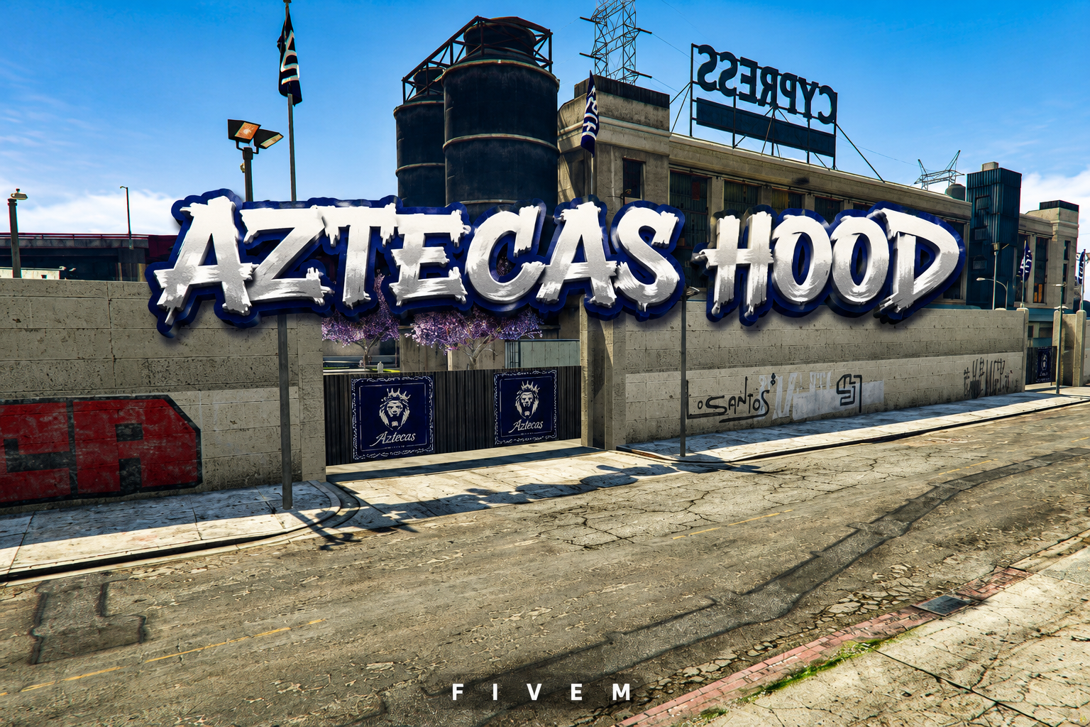FIVEM Aztecas Hood | Custom Gang Territory MLO | Interior & Exterior | Bar & Pool Tables | Basketball Court | Add-On | Optimized | Fivem Ready | High Quality