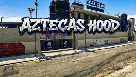 FIVEM Aztecas Hood | Custom Gang Territory MLO | Interior & Exterior | Bar & Pool Tables | Basketball Court | Add-On | Optimized | Fivem Ready | High Quality cover
