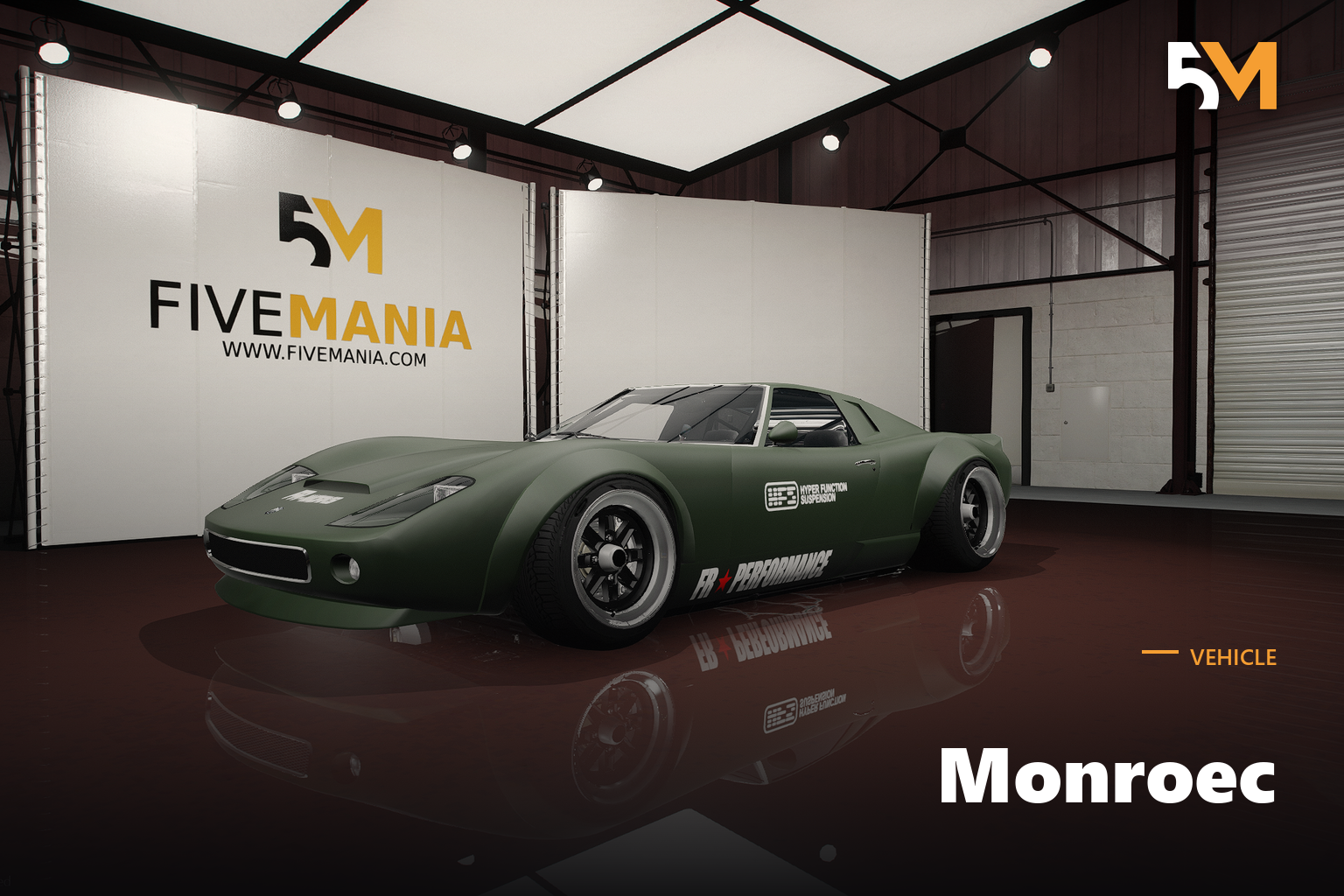 FIVEM Monroec | Realistic Sports Car [Unbadged] Add-On | Interior & Exterior | Optimized | Fivem Ready | High Quality