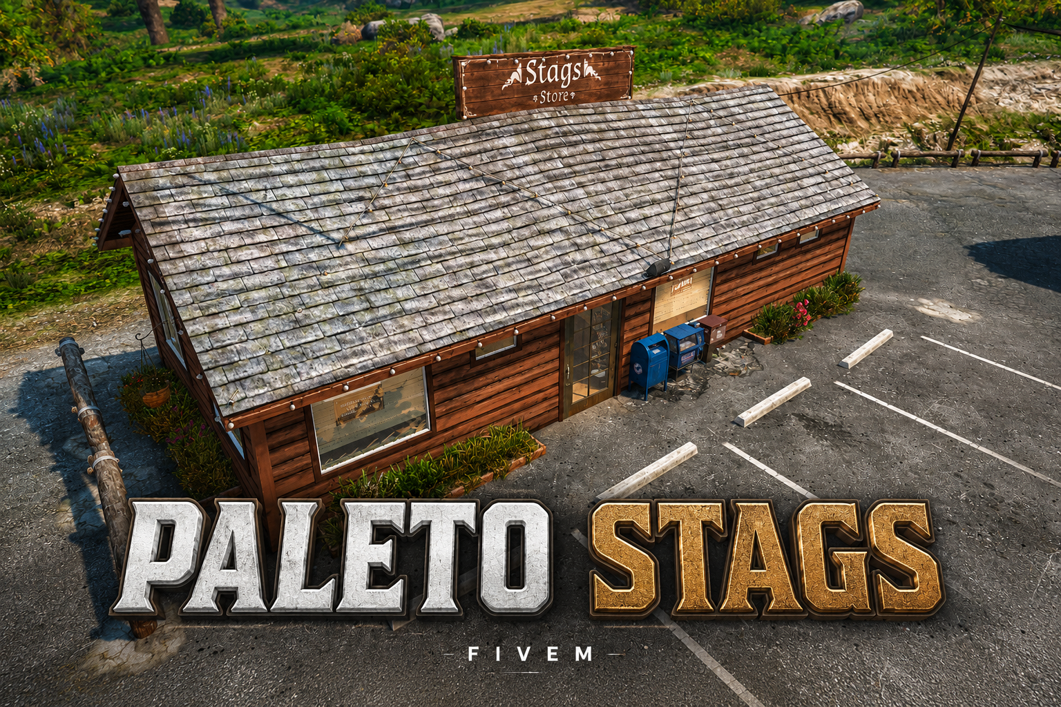 FIVEM Paleto Stags | Rustic Store & Bar MLO | Interior & Exterior | Wine Cellar | Bar Area | Storefront | Add-On | Optimized | Fivem Ready | High Quality