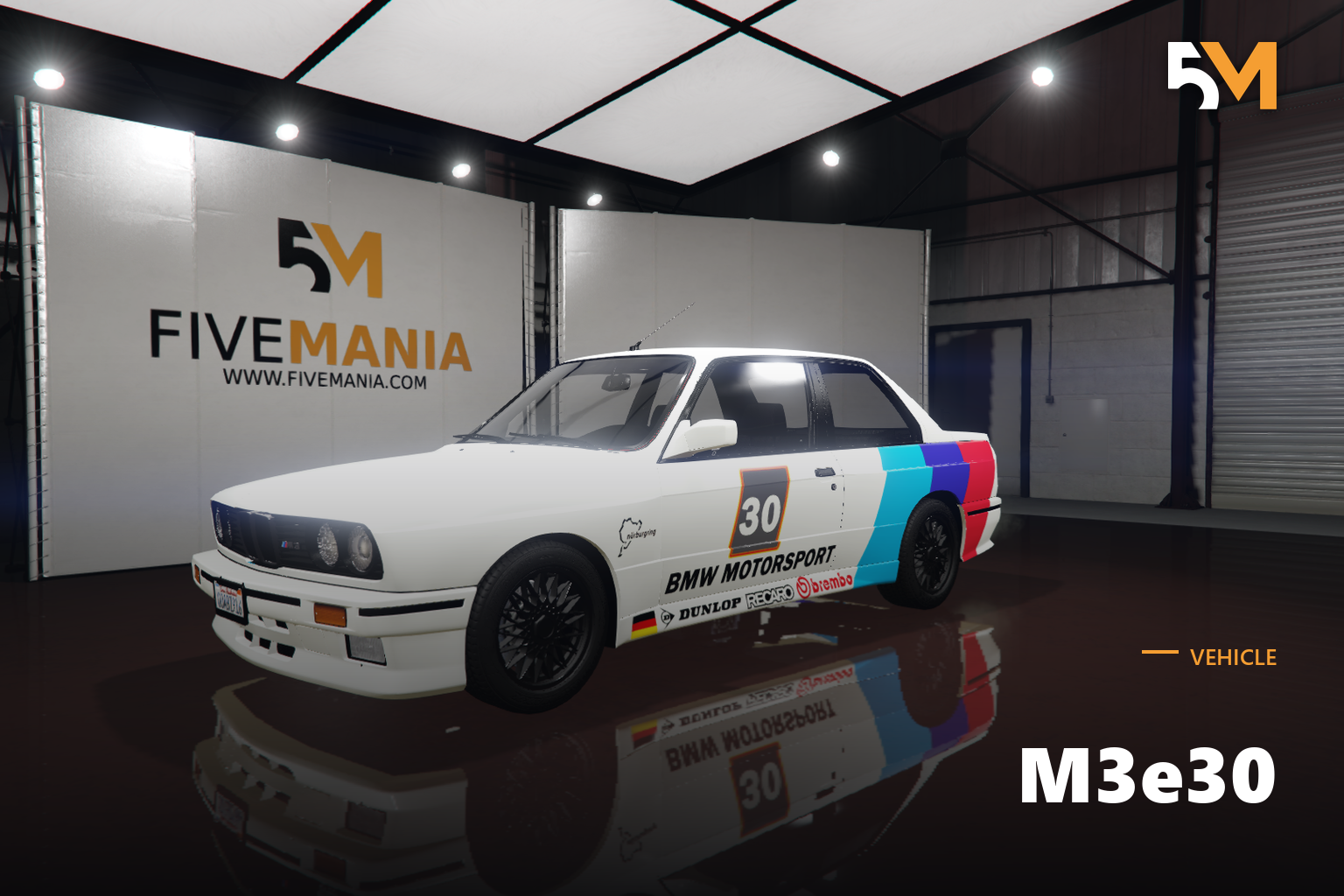 FIVEM M3e30 | Realistic Sports Car [Badged] Add-On | BMW Motorsport Livery | Optimized | Fivem Ready | High Quality