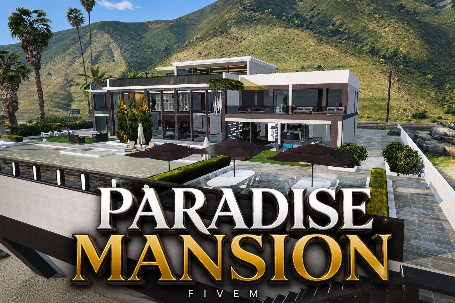 FIVEM Paradise Mansion | Luxury Modern Estate MLO | Interior & Exterior | Pool & Terrace | Add-On | Optimized | Fivem Ready | High Quality