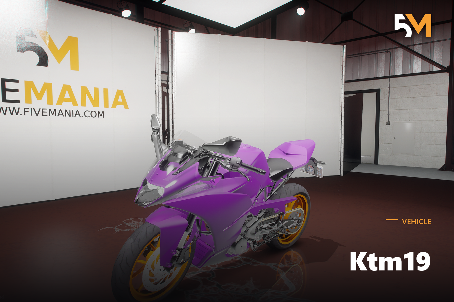 FIVEM Ktm19 | Sport Motorcycle [Unbadged] Add-On | Custom Paint | Orange Wheels | High Performance | Optimized | Fivem Ready | High Quality