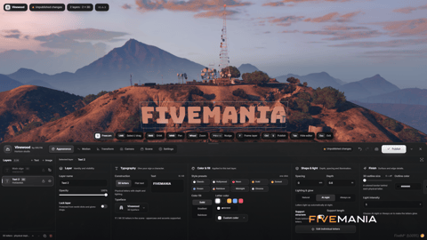 FIVEM Vinewood Sign Studio editor | Interactive Sign Customization Tool | Live Editing | Text & Image Layers | Lighting & Glow | 3D Letters | Add-On | Optimized | Fivem Ready | High Quality, image 5