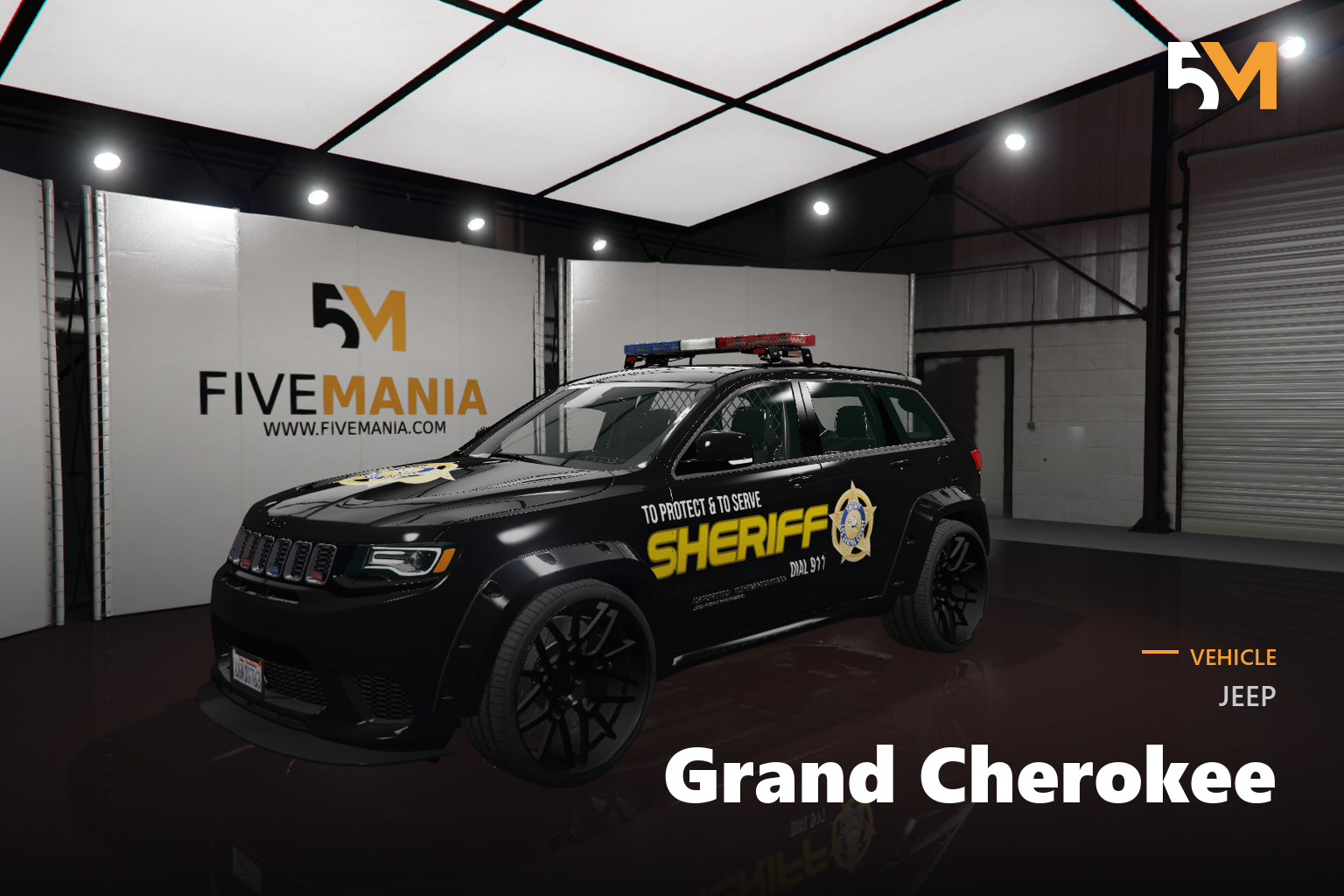 FIVEM Jeep Grand Cherokee | Realistic Sheriff SUV [Badged] Add-On | Working Lights | Custom Liveries | Add-On | Optimized | Fivem Ready | High Quality