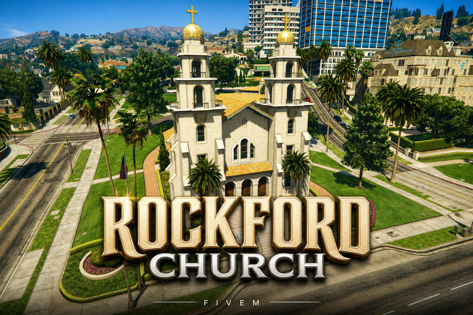FIVEM Rockford Church | Grand Church MLO | Interior & Exterior | Stained Glass | Add-On | Optimized | Fivem Ready | High Quality