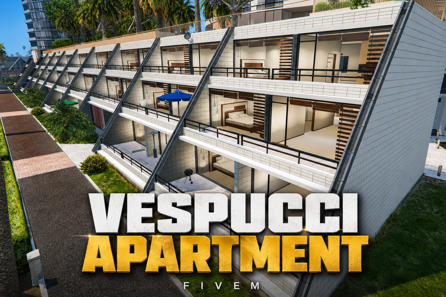 FIVEM Vespucci Apartment | Modern Apartment Complex MLO | Interior & Exterior | Add-On | Optimized | Fivem Ready | High Quality